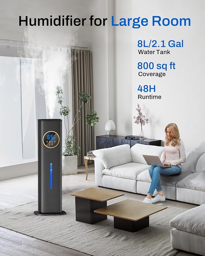 713n+EqCLSL._AC_SX679_ Humidifier Large Room Bedroom with Night Light, 2.1Gal(8L) Humidifiers for Home - Image 1